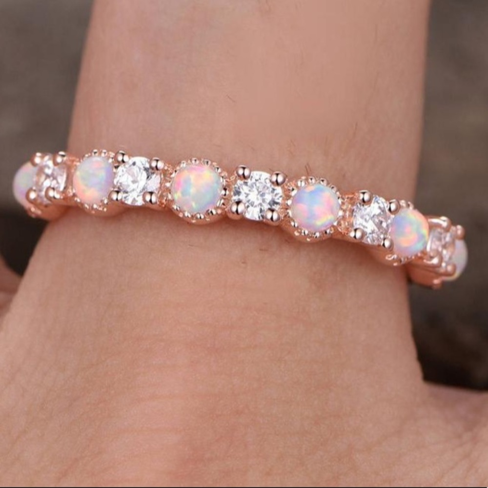 NWOT rose gold fire opal ring - Picture 2 of 3
